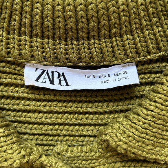 Zara Khaki Ribbed Knit Sweater - Picture 3 of 4
